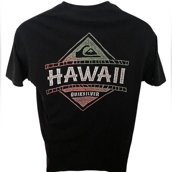 QUIKSILVER Hawaii Colorful Logo Surf Tee Shirt Men M Medium Regular Fit - Picture 1 of 7